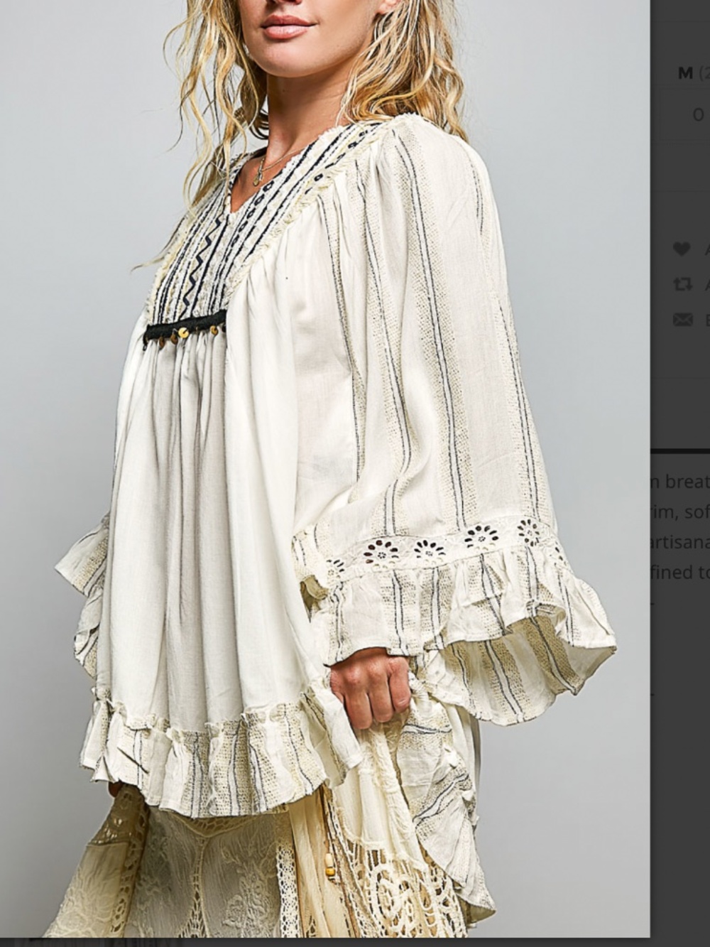 🎉 POL “ CYNTHIA “ POL PONCHO SYTLE TOP WITH EMBROIDERY DETAIL 26 - Picture 5 of 9